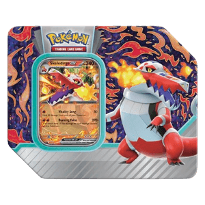 Escarlata y Púrpura — Lata · Paldea Partners Tins: Skeledirge ex (US Version)