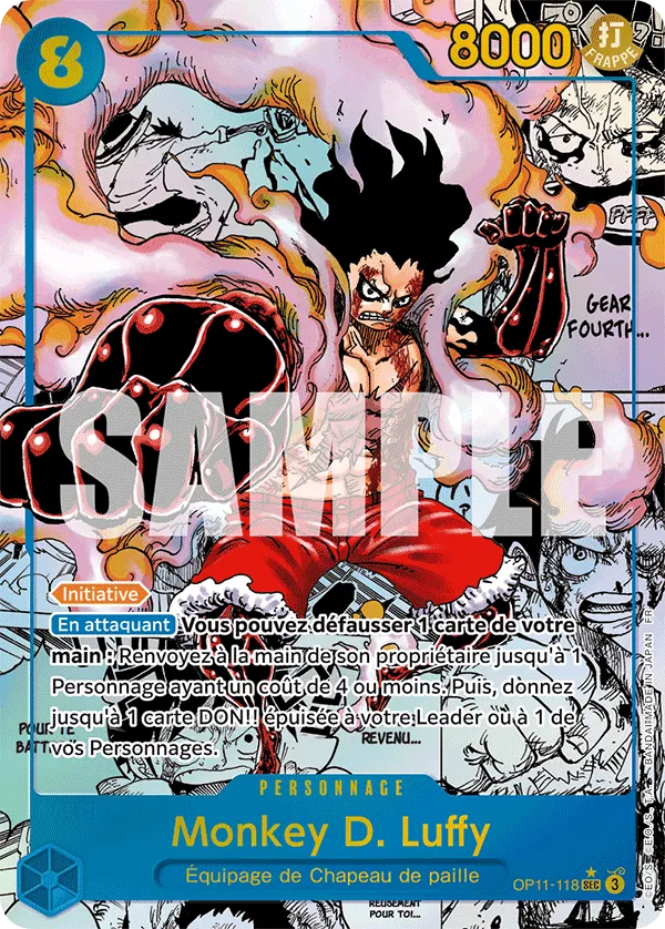 Monkey D. Luffy Snakeman Super Parallèle OP11-118 du set One Piece Des Poings Vifs Comme l'Éclair en français