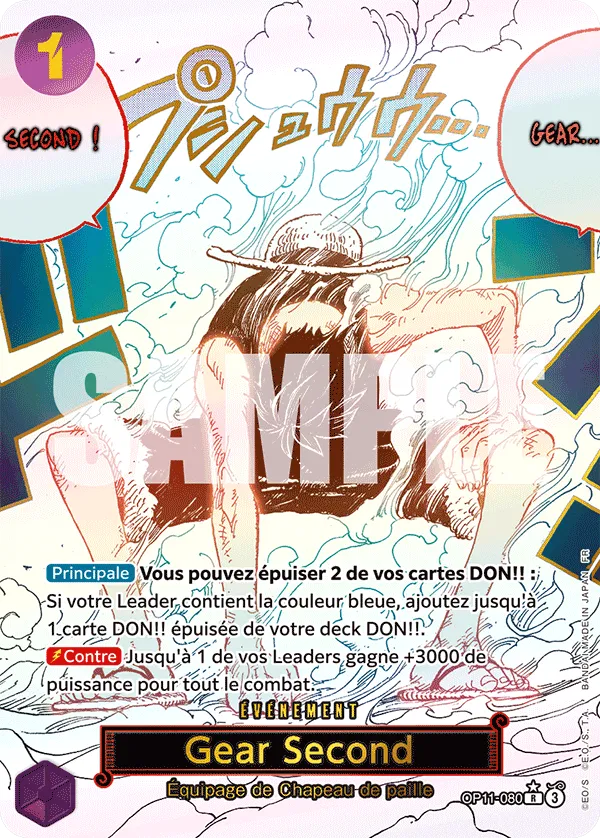 Gear Second carte Événement parallèle OP11-080 du set One Piece Des Poings Vifs Comme l'Éclair en français