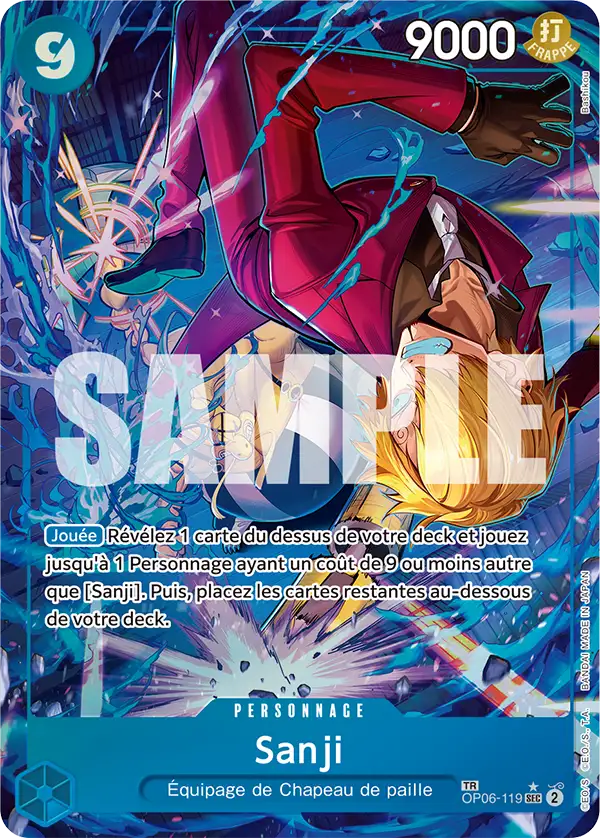 Sanji Treasure Rare OP06-119 from the One Piece set Emperors in the New World, French edition