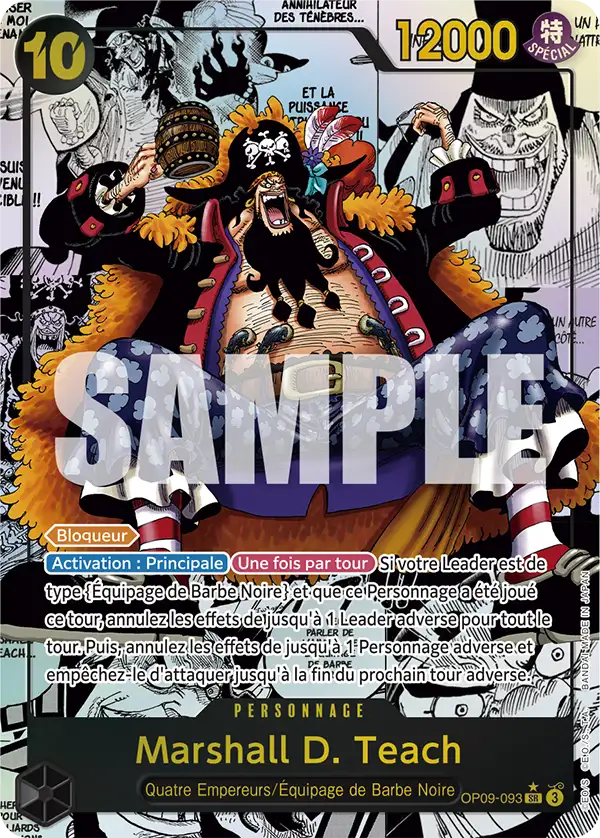 Marshall D. Teach Super Alt-Art OP09-093 from the One Piece set Emperors in the New World, French edition